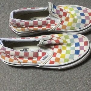 Vans checkered shoes for little girls